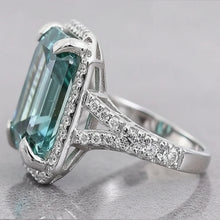 6.0 Carat Blue Emerald Cut & White Finish