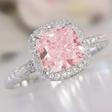 4.0 Carat Pink Cushion Shape with White Gold Finish