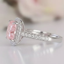 4.0 Carat Pink Cushion Shape with White Gold Finish
