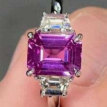6.0 Carat Purple Emerald Shape Diamond & White Gold