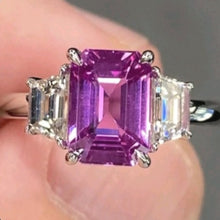 6.0 Carat Purple Emerald Shape Diamond & White Gold
