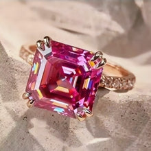 4.0 Carat Rose Pink Asscher Shape with Rose Gold Finish
