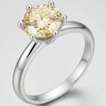 4.55 Carat Yellow Round Shape Diamond & White Gold